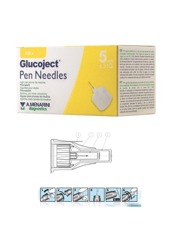 GLUCOJECT PEN NEEDLE 5MM G31