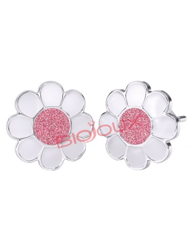 BJT713 PINK EARRINGS FLOWE SS