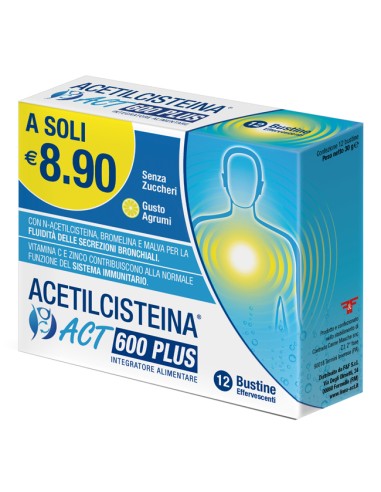 ACETILCISTEINA ACT 600 PLUS12B