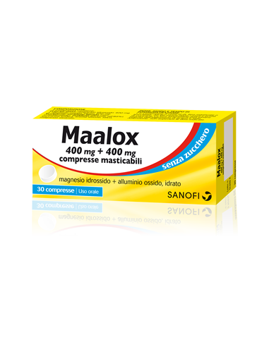 MAALOX S/Z 30CPR LIMO400+400MG